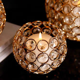 Gold Crystal Candle Holder - Wedding Centerpiece & Home Decor - candletown.net